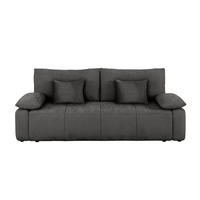 SCHLAFSOFA Graphitfarben  inkl. Zierkissen, Rückenkissen  - Schwarz/Graphitfarben, Design, Kunststoff/Textil (240/93/108cm) - MID.YOU