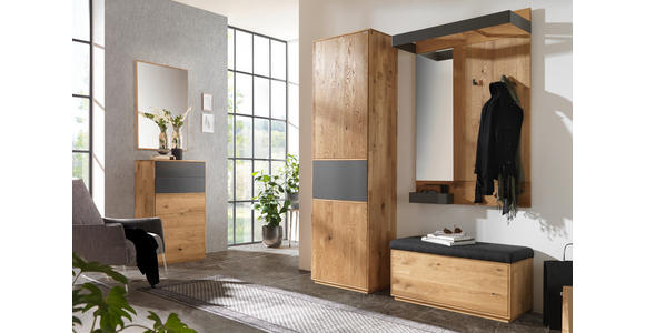 GARDEROBENPANEEL  in 56/165/32 cm  - Eichefarben/Anthrazit, Natur, Holz/Metall (56/165/32cm) - Waldwelt