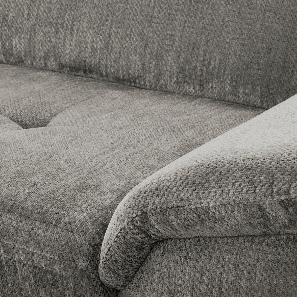 ECKSOFA  Webstoff Greige  - Greige/Schwarz, Design, Textil/Metall (195/268cm) - Livetastic