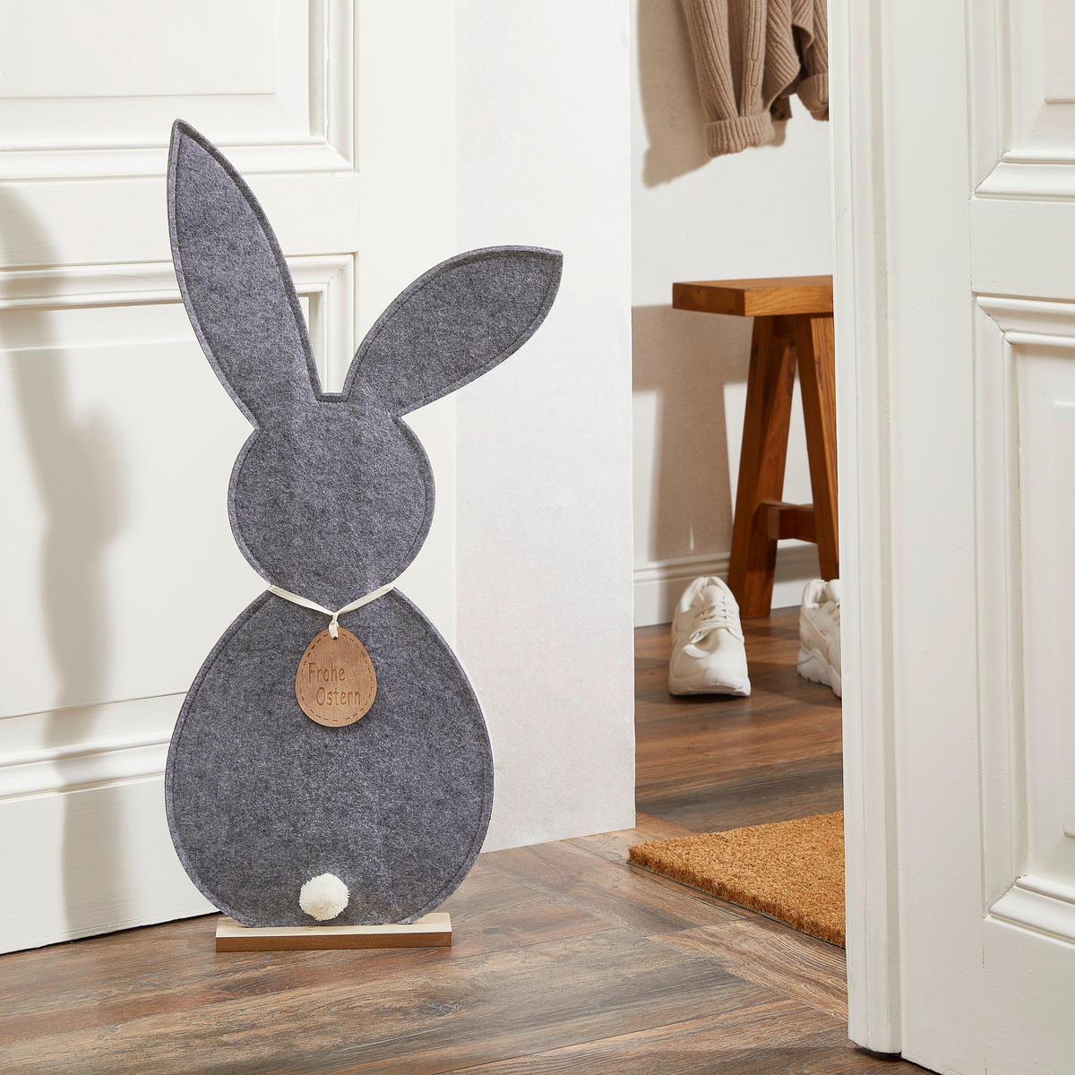 DEKOHASE   - Naturfarben/Grau, LIFESTYLE, Holz/Textil (33/70,5/6cm)