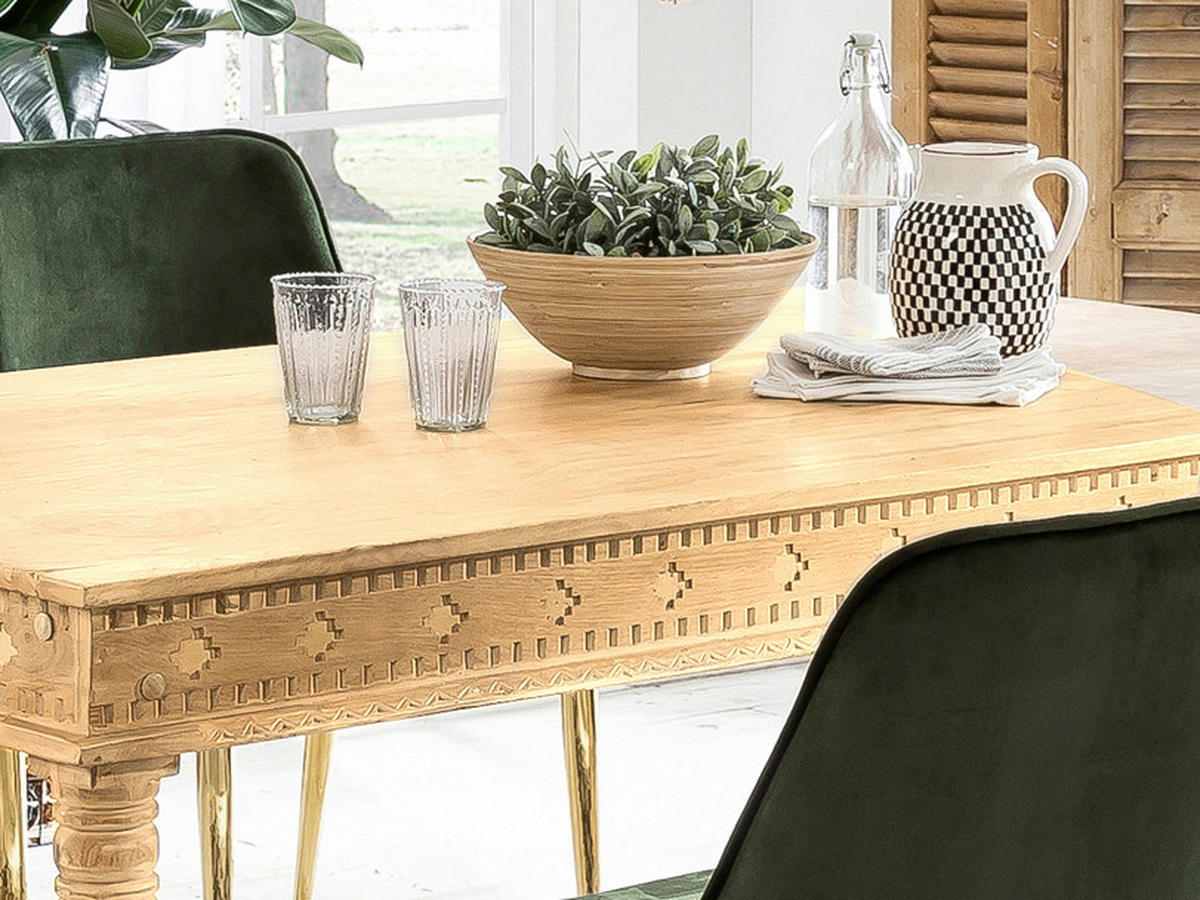 ESSTISCH 140/70/76 cm Echtholz  Holz rechteckig Naturfarben  - Naturfarben, MODERN, Holz (140/70/76cm) - MID.YOU