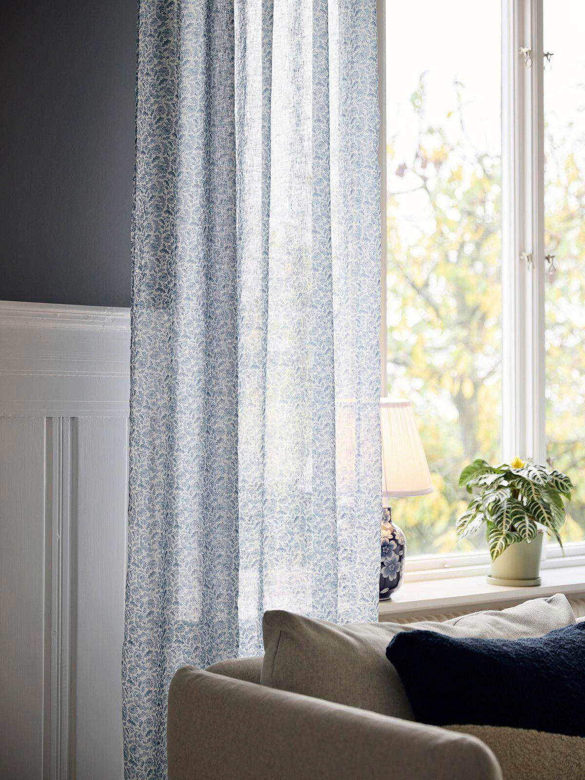 FERTIGVORHANG halbtransparent  - Blau, Design, Textil (140/280cm) - Svanefors