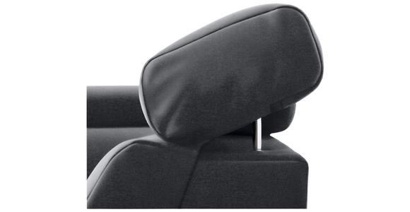 ECKSOFA in Samt Grau, Dunkelgrau  - Chromfarben/Dunkelgrau, KONVENTIONELL, Textil/Metall (271/206cm) - Carryhome