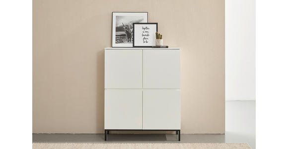 HIGHBOARD  in 100/122/35 cm  - Schwarz/Weiß, Design, Holzwerkstoff/Metall (100/122/35cm) - Hom`in