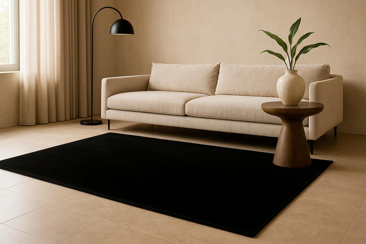 FLACHWEBETEPPICH 120/170 cm Schwarz rechteckig  - Schwarz, Basics, Textil (120/170cm) - Kayoom