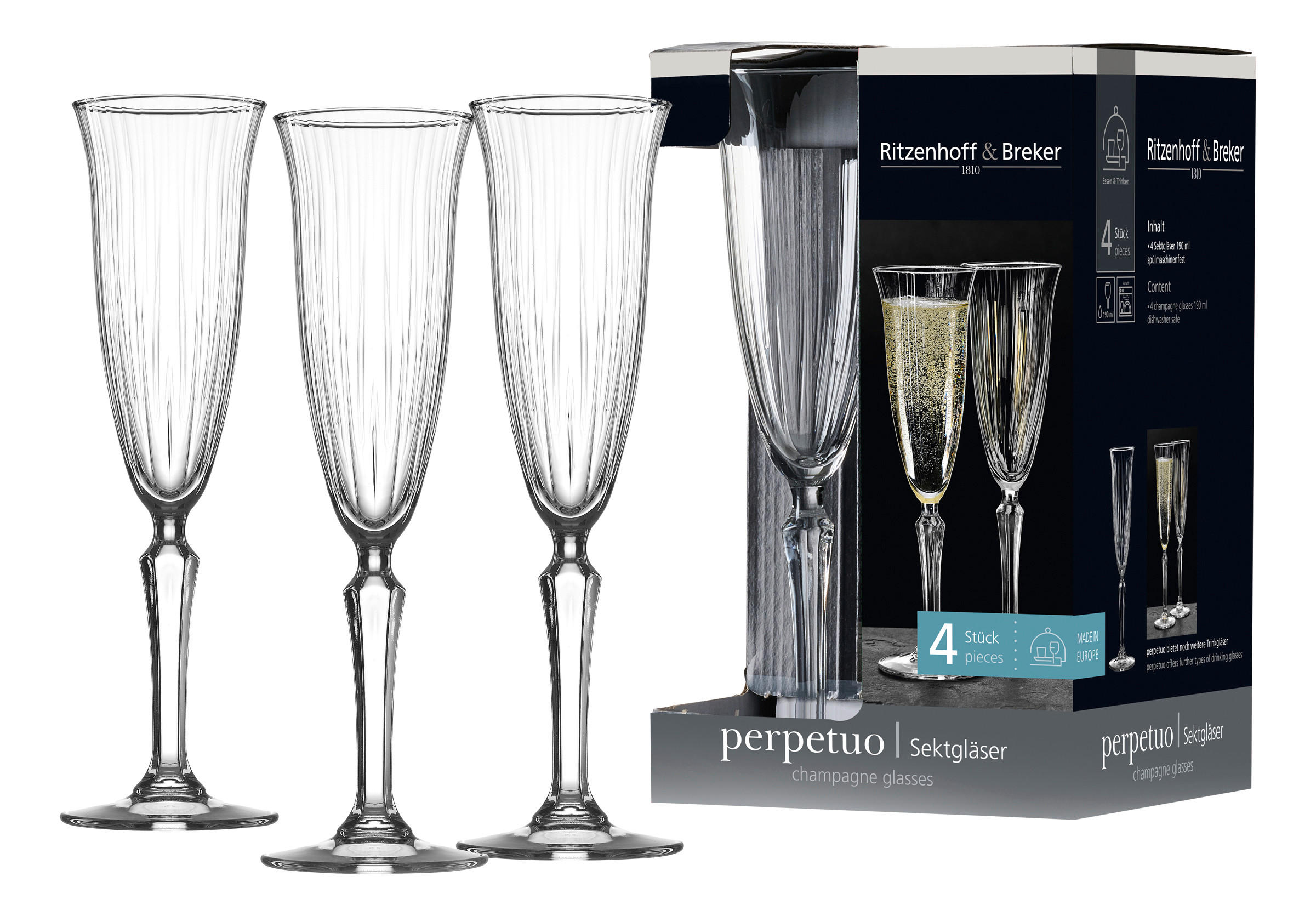 GLÄSERSET Perpetuo  4-teilig  - Klar, KONVENTIONELL, Glas (0,19l) - Ritzenhoff Breker