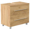WASCHBECKENUNTERSCHRANK 70/63/41,6 cm  - Eichefarben/Silberfarben, MODERN, Holzwerkstoff/Metall (70/63/41,6cm) - MID.YOU