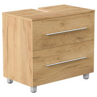 WASCHBECKENUNTERSCHRANK 70/63/41,6 cm  - Eichefarben/Silberfarben, MODERN, Holzwerkstoff/Metall (70/63/41,6cm) - MID.YOU