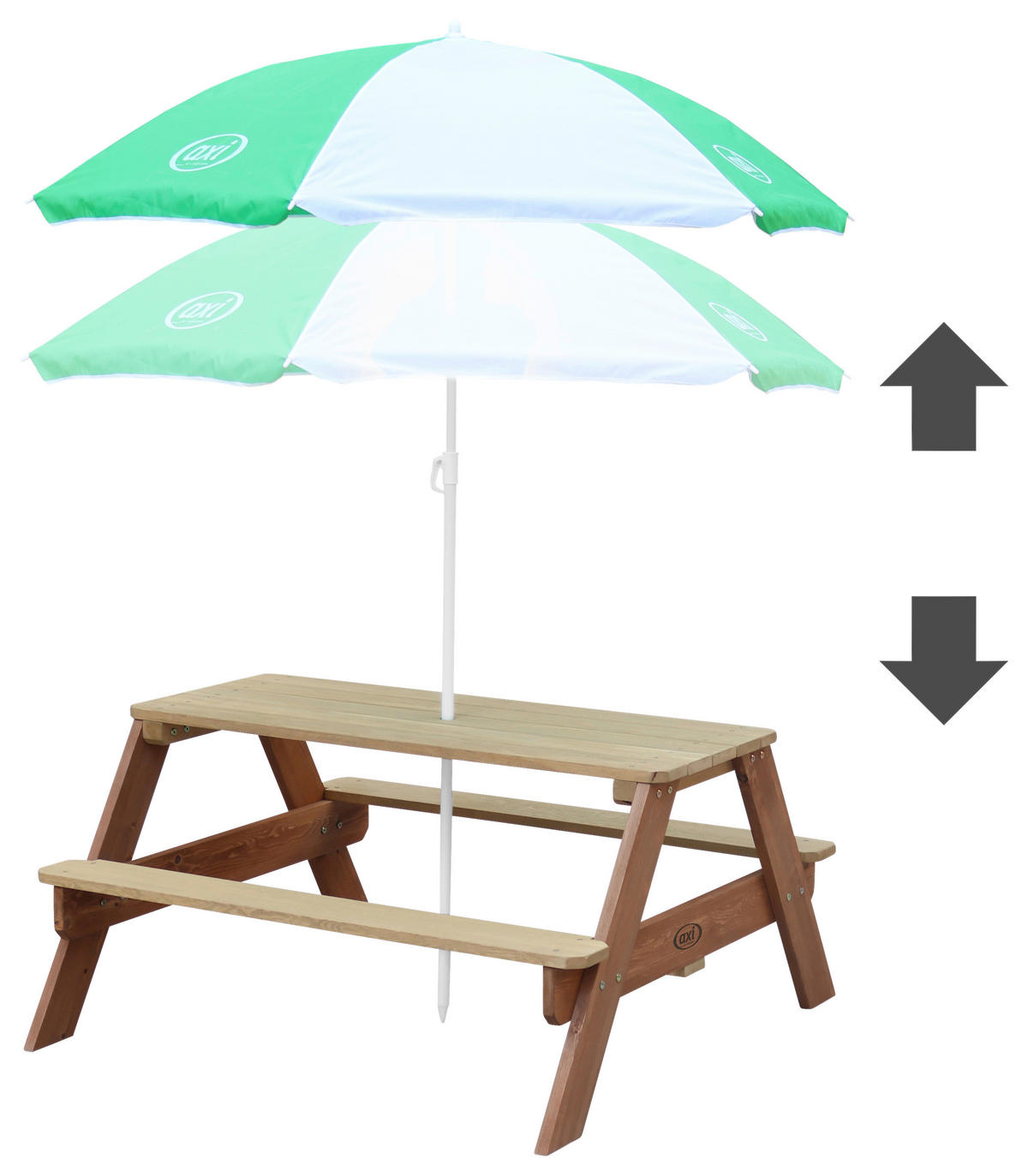 KINDER-GARTENSET Holz  - Braun/Weiß, KONVENTIONELL, Holz (97,7/48,7/95cm) - B&B Italia