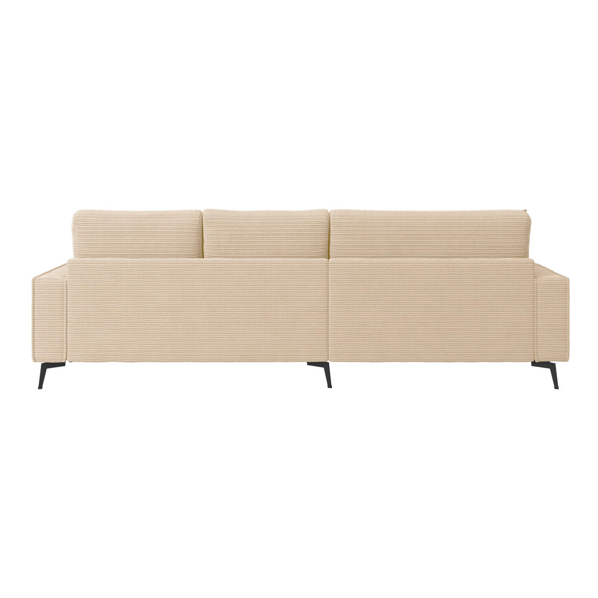 ECKSOFA ZERO Creme Cord Zierkissen, Rückenkissen  - Creme/Schwarz, Trend, Textil/Metall (173/286cm) - Livetastic