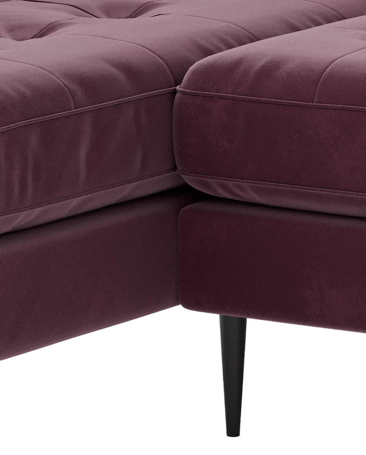 HÖRNSOFFA i flatväv vinröd  - stålfärgad/vinröd, Design, metall/textil (259/205cm) - Livetastic