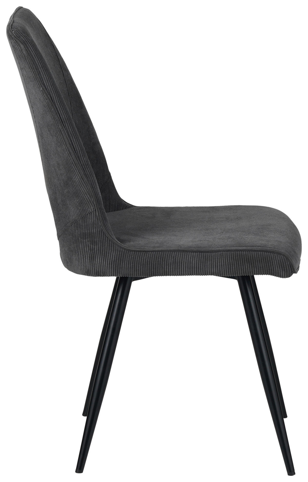 STUHL Mikrofaser Dunkelgrau  - Dunkelgrau/Schwarz, Design, Textil/Metall (46/92/61cm) - Boxxx