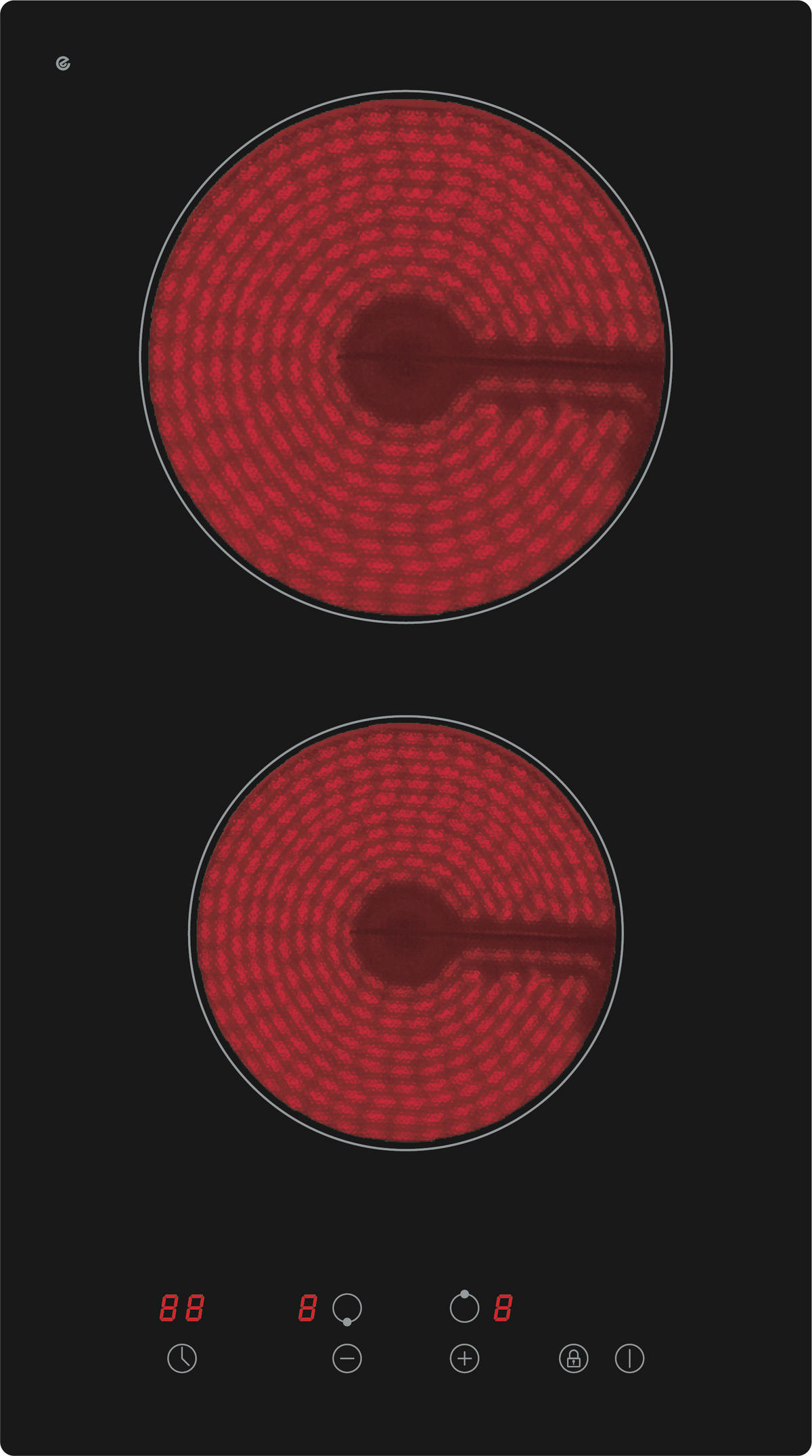 GLASKERAMIKKOCHFELD - Schwarz, Trend (29/5/52cm) - PKM