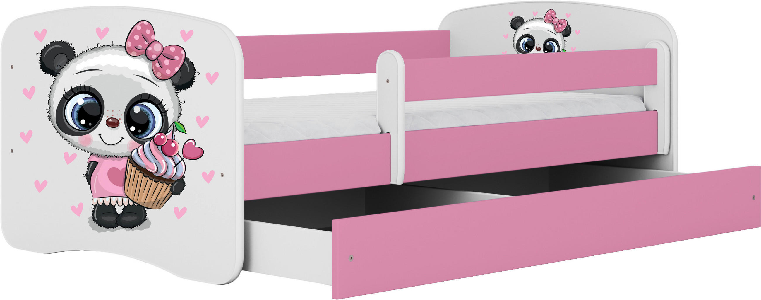 KINDER-/JUNIORBETT 80/160 cm  in Weiß, Pink  - Pink/Birkefarben, MODERN, Holz/Holzwerkstoff (80/160cm) - MID.YOU