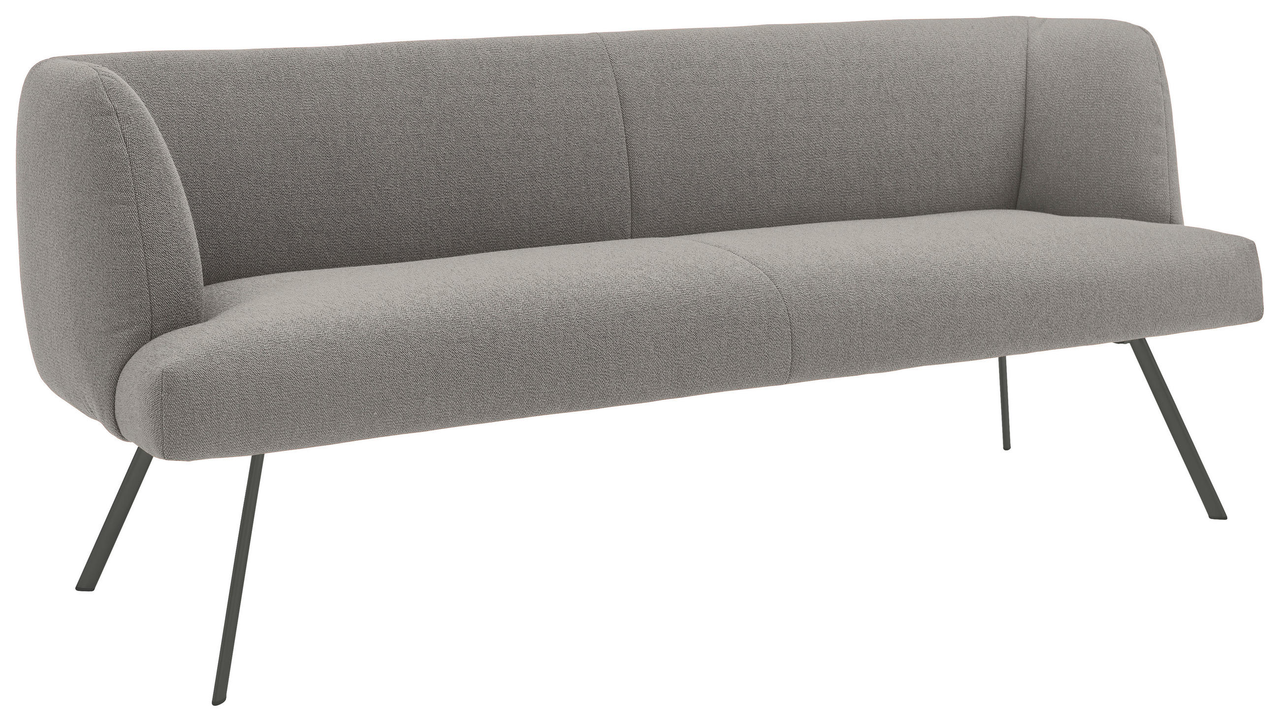 SITZBANK in Metall, Textil Anthrazit, Graubraun  - Anthrazit/Graubraun, Design, Textil/Metall (210/87/64cm) - Venjakob