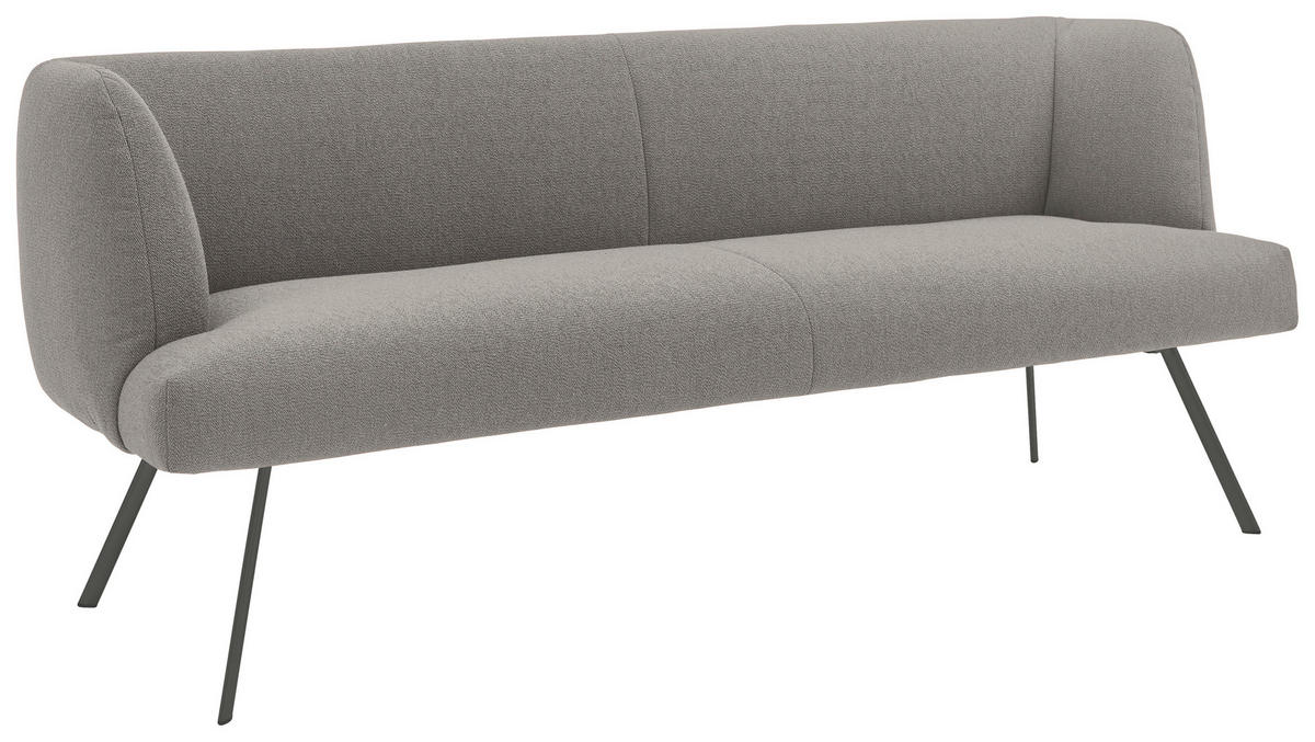 SITZBANK in Metall, Textil Anthrazit, Graubraun  - Anthrazit/Graubraun, Design, Textil/Metall (200/87/64cm) - Venjakob