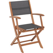 GARTENKLAPPSESSEL - Naturfarben/Grau, Design, Holz/Textil (56/90/58cm) - Ambia Garden