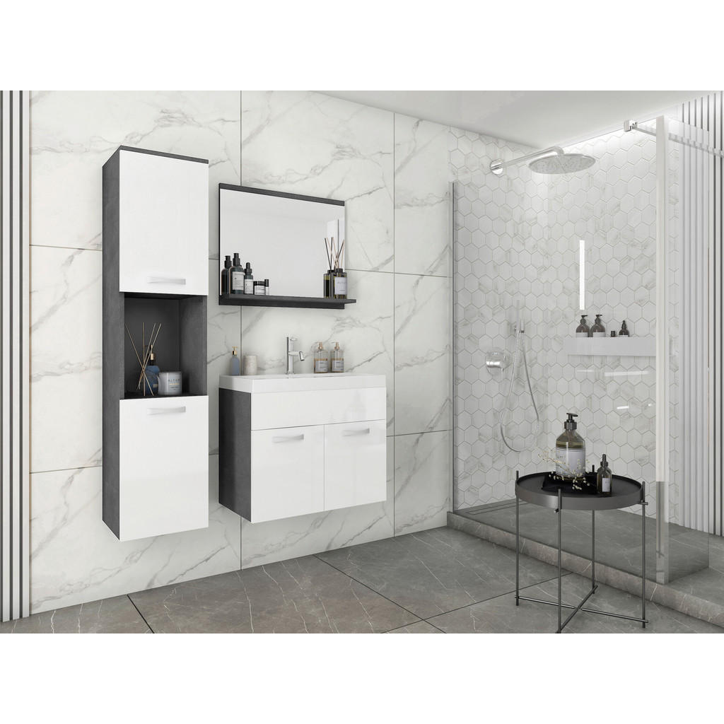 P & B KOUPELNA antracitová, vysoce lesklá bílá