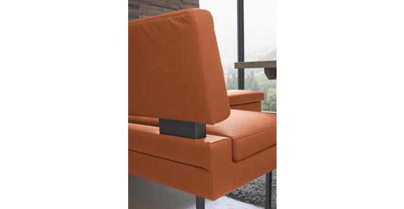 ECKBANK 158/200 cm Mikrofaser Braun, Orange   - Schwarz/Braun, Design, Textil/Metall (158/200cm) - Dieter Knoll