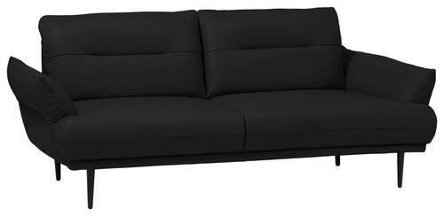 2-SITZER-SOFA Lederlook Schwarz  - Schwarz, Design, Holz/Textil (183/85/96cm) - Livetastic