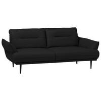 2-SITZER-SOFA in Lederlook Schwarz  - Schwarz, Design, Holz/Textil (183/85/96cm) - Livetastic
