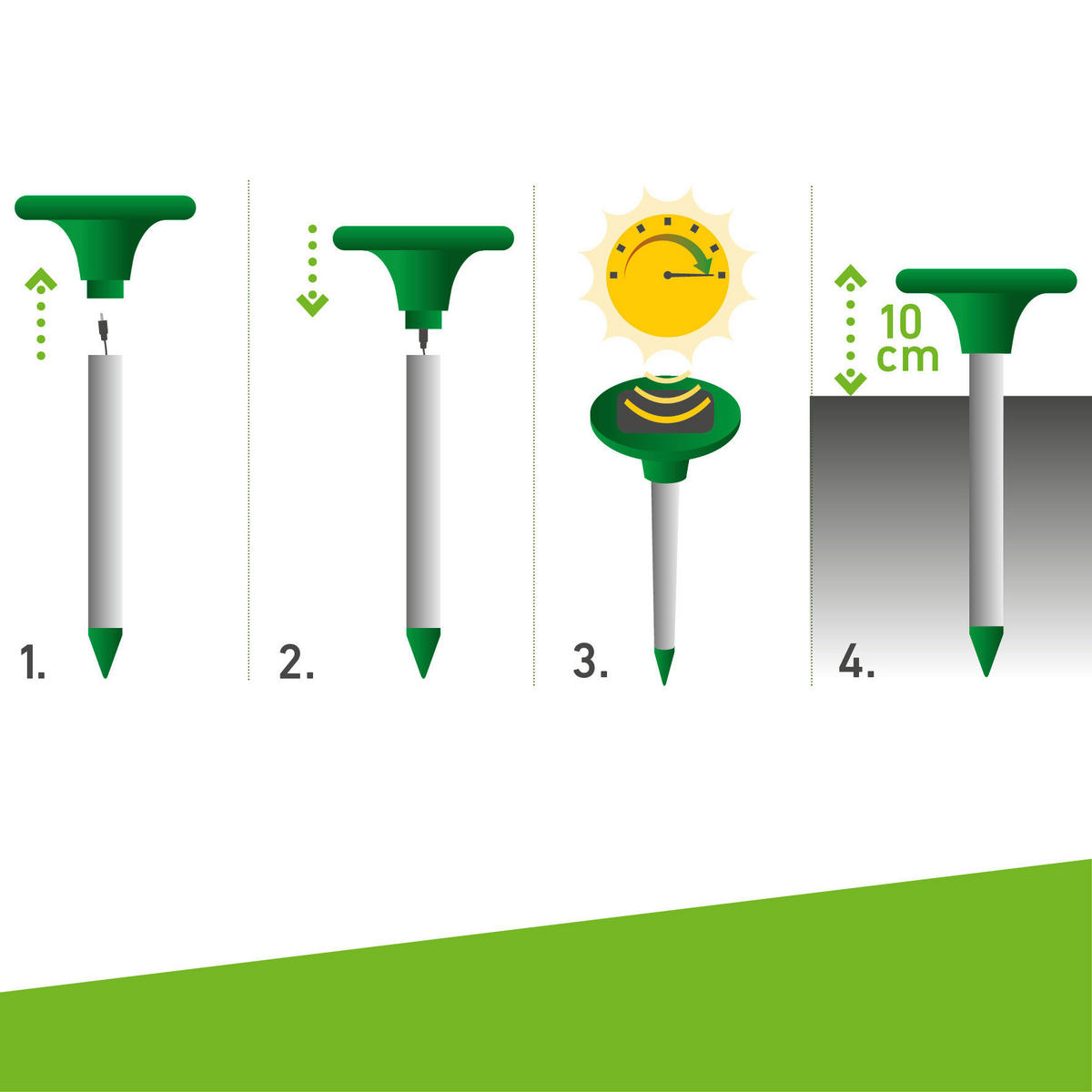 MAULWURFVERTREIBER - Grün, Basics, Kunststoff (160cm)