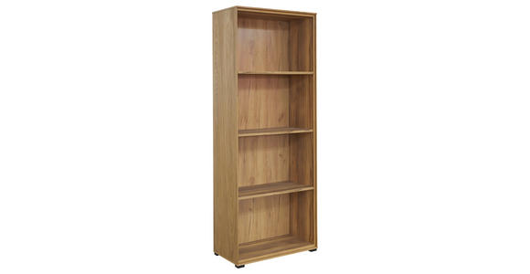 AKTENREGAL Eiche furniert Eichefarben  - Eichefarben/Schwarz, Natur, Holz/Holzwerkstoff (73/189/38cm) - Linea Natura
