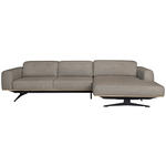 ECKSOFA in Struktur Cappuccino  - Eichefarben/Schwarz, Design, Holz/Textil (305/163cm) - Novel