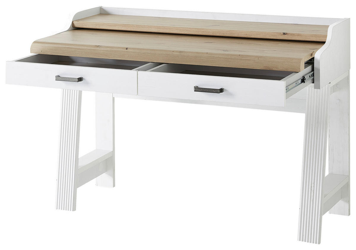SEKRETÄR 120/84/53 cm  - Weiß/Eiche Artisan, KONVENTIONELL, Holzwerkstoff/Metall (120/84/53cm) - Carryhome