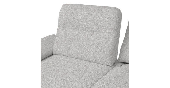 ECKSOFA in Chenille, Flachgewebe Ecru  - Ecru/Schwarz, Design, Textil/Metall (318/165cm) - Xora