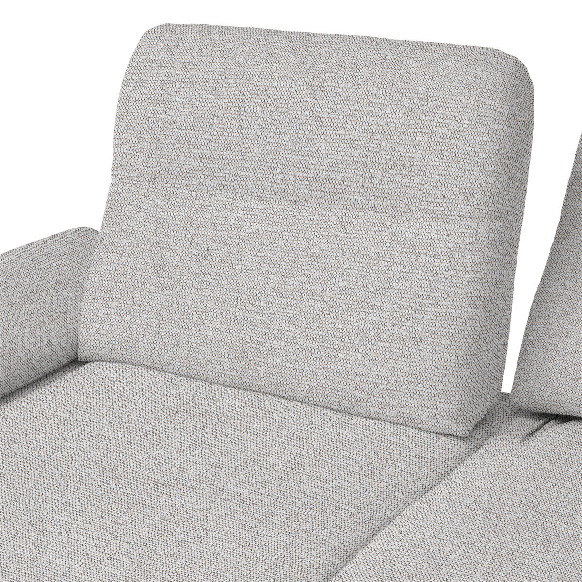 ECKSOFA in Flachgewebe, Chenille Ecru  - Ecru/Schwarz, Design, Textil/Metall (318/165cm) - Xora