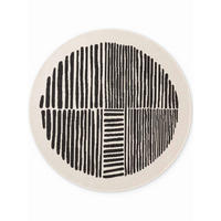 FLACHWEBETEPPICH 160 cm Haringey Schwarz, Weiß rund  - Schwarz/Weiß, Basics, Kunststoff (160cm)