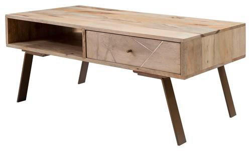 COUCHTISCH Mangoholz massiv 95/50/42 cm rechteckig Braun  - Braun, Design, Holz/Metall (95/50/42cm) - MID.YOU