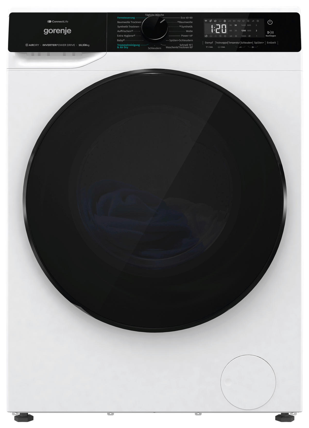 WASCHTROCKNER WD2PA1X64ADW/AT  - Schwarz/Weiß, Basics, Glas/Kunststoff (59,5/84,5/61cm) - Gorenje