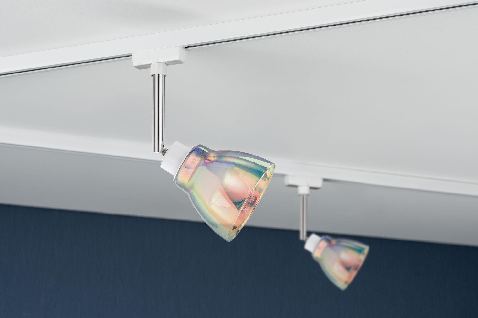 SCHIENENSYSTEM-LEUCHTENSCHIRM URail   - Multicolor, Design, Glas (8cm) - Paulmann