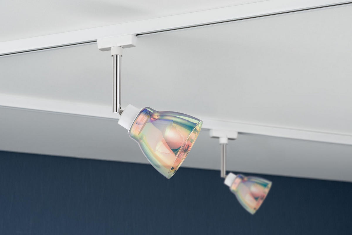 SCHIENENSYSTEM-LEUCHTENSCHIRM URail   - Multicolor, Design, Glas (8cm) - Paulmann