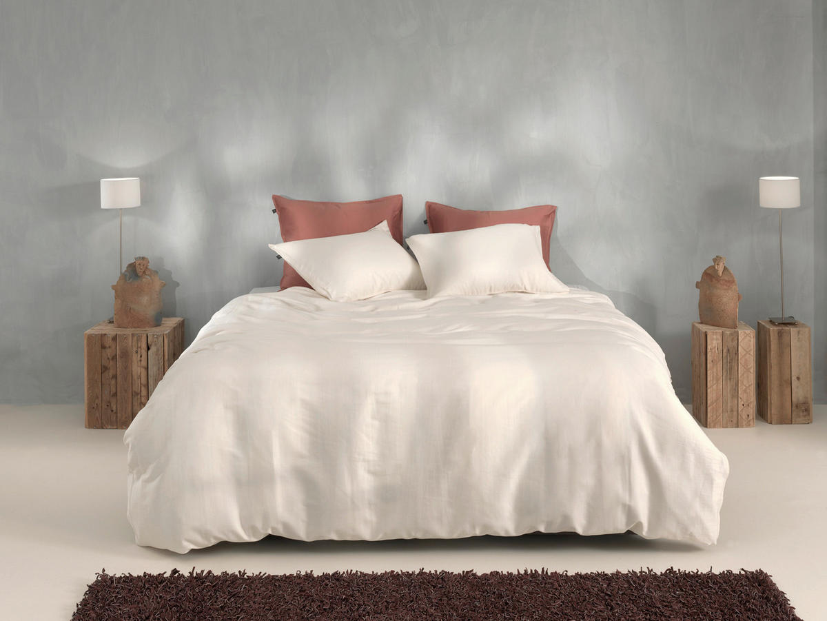 BETTWÄSCHE 2-teilig Satinado Makosatin 135/200 cm  - Elfenbein, Basics, Textil (135/200cm)