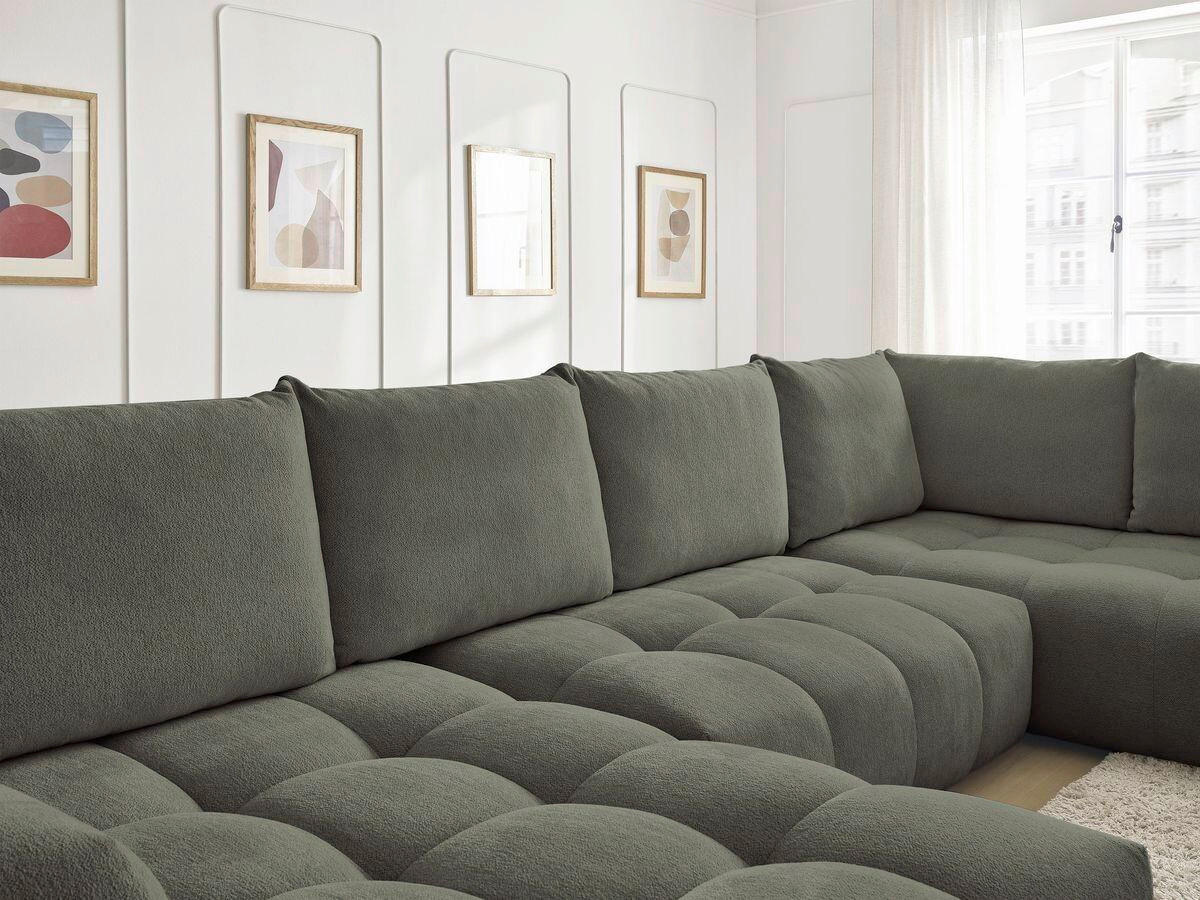 ECKSCHLAFSOFA EVEREST  mit Rücken echt, Armteil links, Armteil rechts Flachgewebe Grün  - Schwarz/Grün, MODERN, Kunststoff/Textil (198/423/212cm)