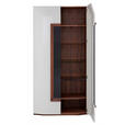 VITRINE in furniert Nussbaum Weiß, Nussbaumfarben - Nussbaumfarben/Weiß, Design, Holz/Holzwerkstoff (100/200/46cm) - Ambiente