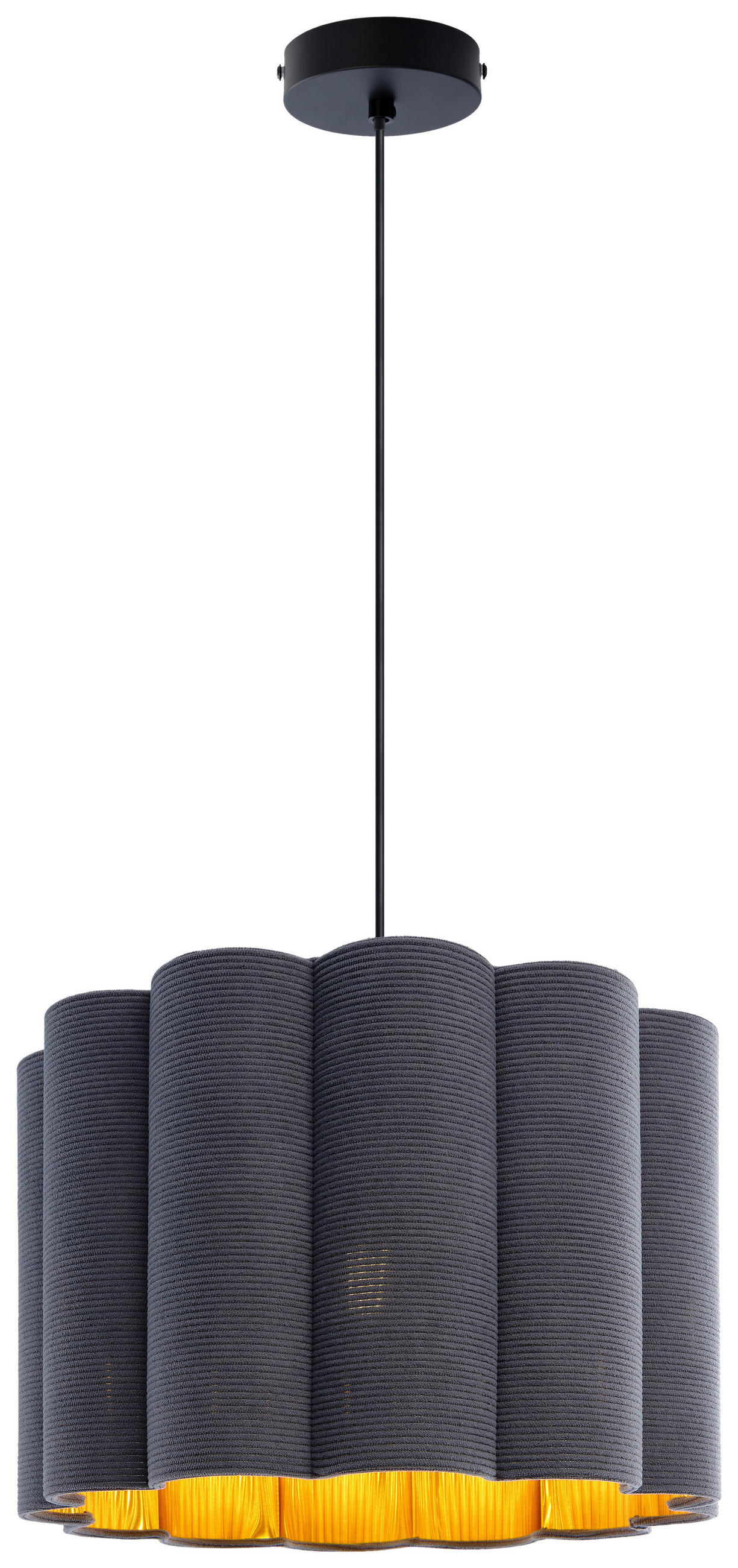 HÄNGELEUCHTE 40/120 cm  - Schwarz/Grau, Trend, Kunststoff/Textil (40/120cm) - Novel