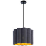 HÄNGELEUCHTE 40/120 cm  - Schwarz/Grau, Trend, Kunststoff/Textil (40/120cm) - Novel