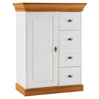 KOMMODE , 88/117/45 cm, 4 Schublade(n)  - Bernsteinfarben/Weiß, ROMANTIK / LANDHAUS, Holz/Metall (88/117/45cm) - Boxxx