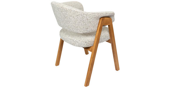 ARMLEHNSTUHL   Bouclé  Sandfarben  - Sandfarben/Eichefarben, KONVENTIONELL, Holz/Textil (63,5/82/58cm) - Linea Natura