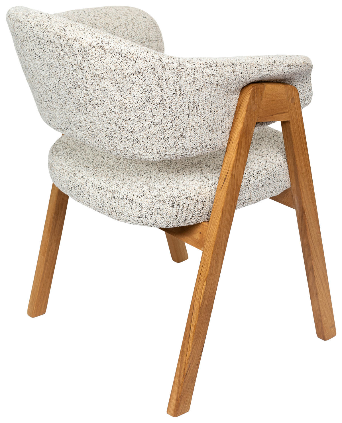 ARMLEHNSTUHL   Bouclé  Sandfarben  - Sandfarben/Eichefarben, KONVENTIONELL, Holz/Textil (63,5/82/58cm) - Linea Natura