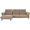 ECKSOFA in Echtleder Hellbraun  - Hellbraun/Schwarz, Natur, Leder (182/277cm) - Valnatura