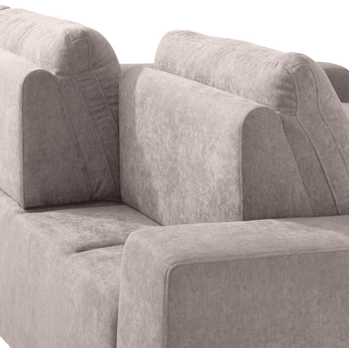 SEDEŽNA GARNITURA, gladka tkanina bež  - bež, Design, kovina/tekstil (260/188cm) - Hom`in