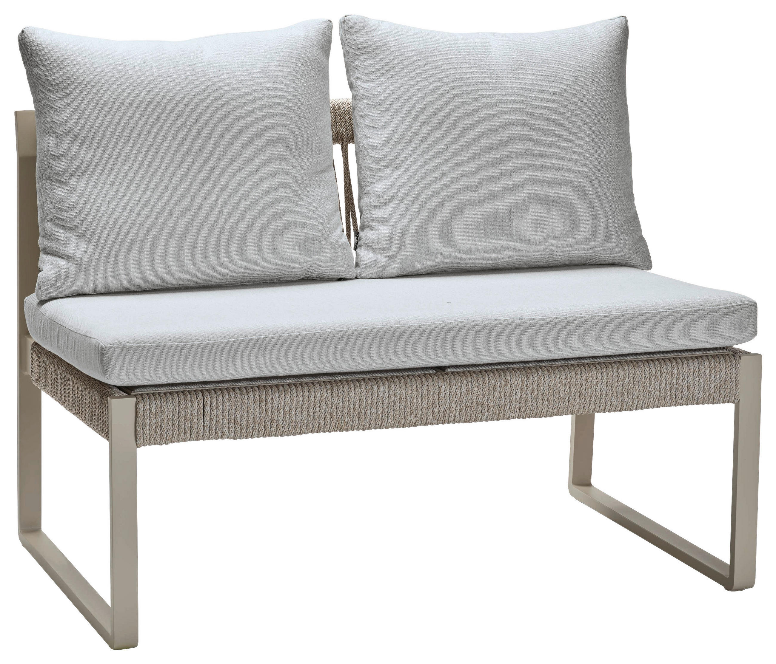 2-SITZER-BANK 110/85/75 cm  in Hellgrau, Greige  - Greige/Hellgrau, Design, Textil/Metall (110/85/75cm) - Stern