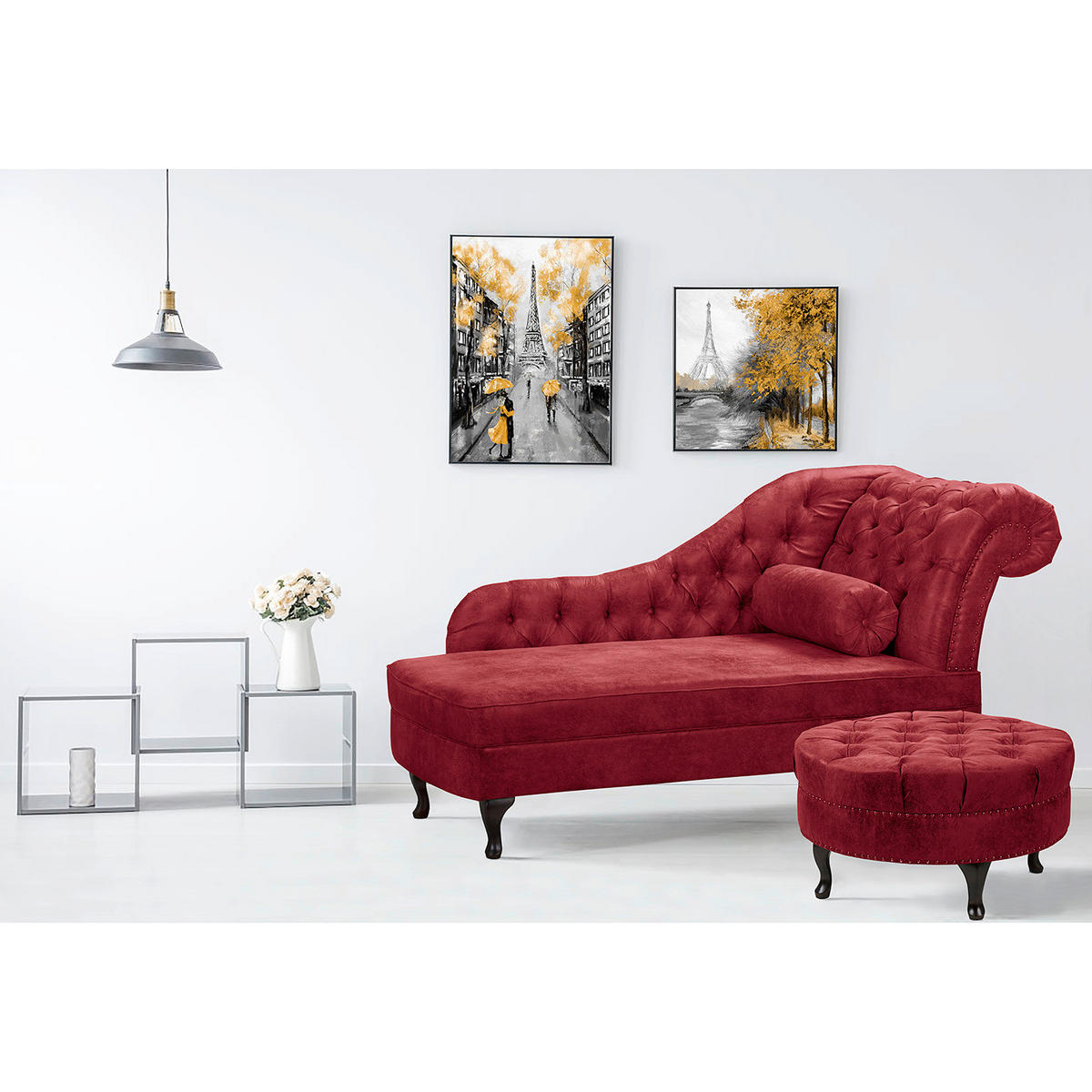 RÉCAMIERE Lederlook Rostfarben  - Rostfarben/Braun, Design, Holz/Textil (185/93/75cm) - Livetastic