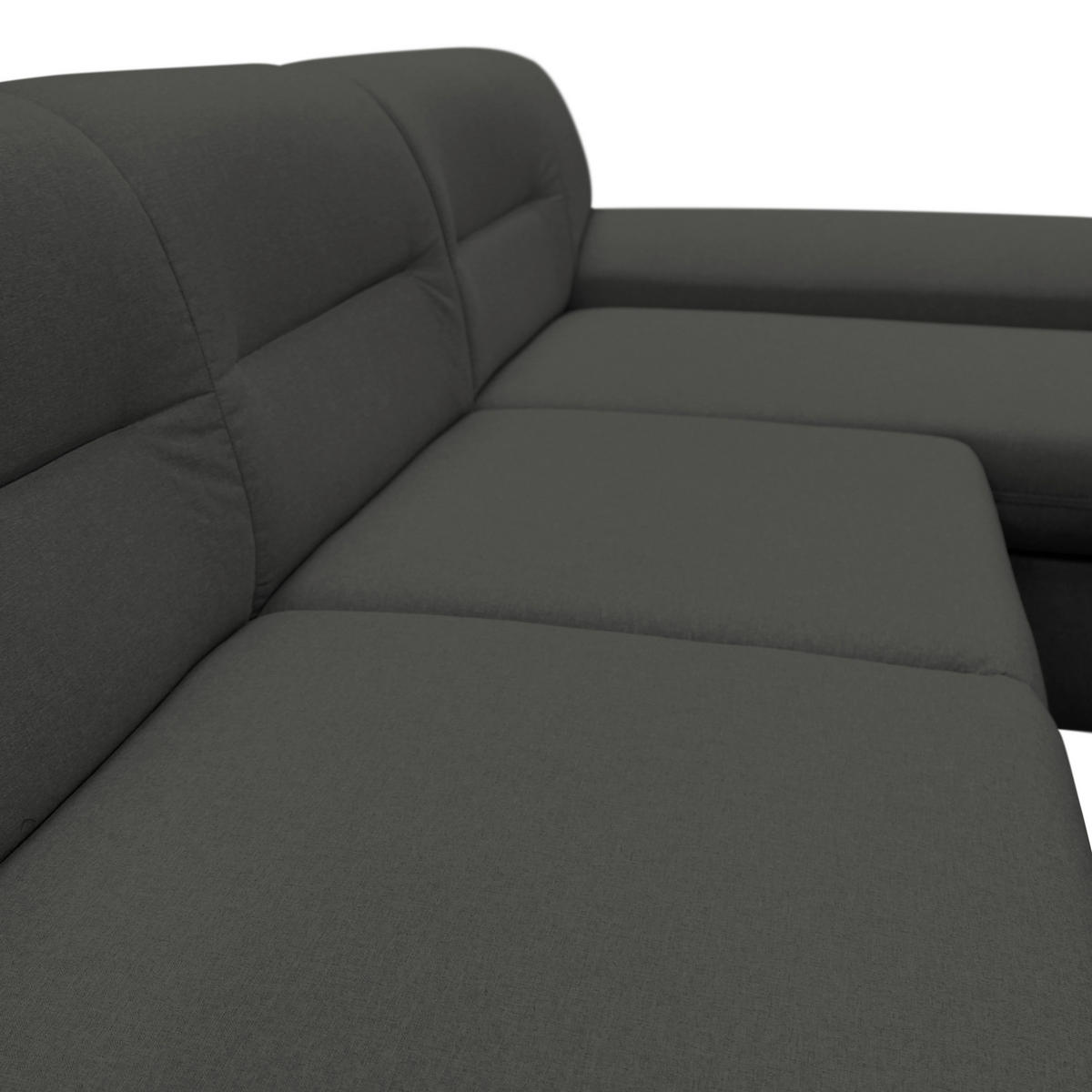 ECKSOFA Grau Flachgewebe  - Silberfarben/Grau, Design, Kunststoff/Textil (281/167cm) - MID.YOU