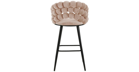 BARHOCKER Samt Rosa Eisen Stoffauswahl - Schwarz/Rosa, Design, Textil/Metall (57/104/55cm) - Novel